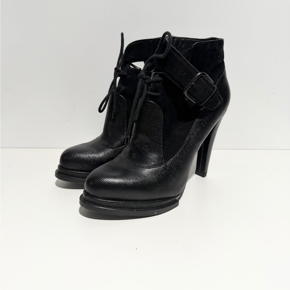 Alexander Wang Black Leather Monique Platform Booties Size 40.5 - Picture 5 of 9